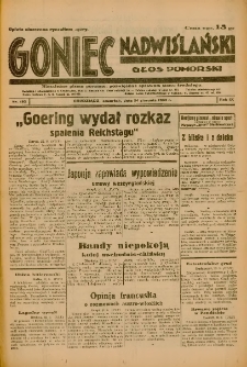 Goniec Nadwiślański: Głos Pomorski: Niezależne pismo poranne, poświęcone sprawom stanu średniego 1933.08.24 R.9 Nr193