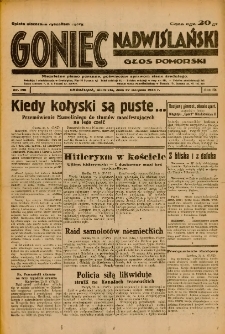 Goniec Nadwiślański: Głos Pomorski: Niezależne pismo poranne, poświęcone sprawom stanu średniego 1933.08.27 R.9 Nr196