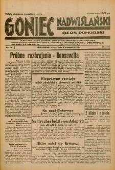 Goniec Nadwiślański: Głos Pomorski: Niezależne pismo poranne, poświęcone sprawom stanu średniego 1933.09.02 R.9 Nr201
