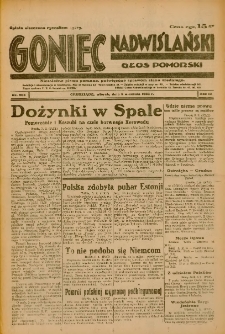 Goniec Nadwiślański: Głos Pomorski: Niezależne pismo poranne, poświęcone sprawom stanu średniego 1933.09.05 R.9 Nr203