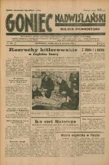 Goniec Nadwiślański: Głos Pomorski: Niezależne pismo poranne, poświęcone sprawom stanu średniego 1933.09.16 R.9 Nr213