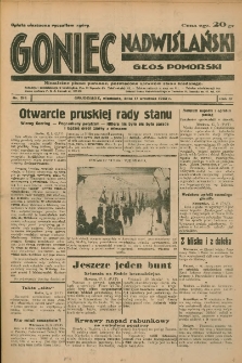 Goniec Nadwiślański: Głos Pomorski: Niezależne pismo poranne, poświęcone sprawom stanu średniego 1933.09.17 R.9 Nr214