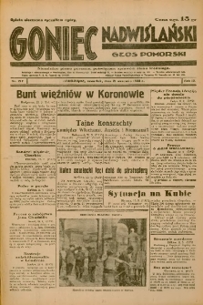Goniec Nadwiślański: Głos Pomorski: Niezależne pismo poranne, poświęcone sprawom stanu średniego 1933.09.21 R.9 Nr217
