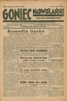 Goniec Nadwiślański: Głos Pomorski: Niezależne pismo poranne, poświęcone sprawom stanu średniego 1933.09.29 R.9 Nr224