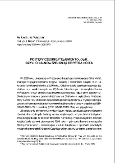 Postępy czeskiej tegumentologii, czyli o najnowszej książce Petra Voita. Pamiętnik Biblioteki Kórnickiej. Z.39