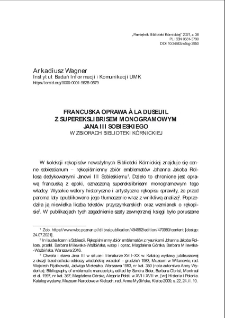 Francuska oprawa &agrave; la Duseuil z superekslibrisem monogramowym Jana III Sobieskiego w zbiorach Biblioteki K&oacute;rnickiej. Pamiętnik Biblioteki K&oacute;rnickiej. Z.38