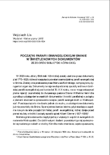 Początki parafii ewangelickiej w Bninie w świetle nowych dokument&oacute;w za zbior&oacute;w Biblioteki K&oacute;rnickiej. Pamiętnik Biblioteki K&oacute;rnickiej. Z.38