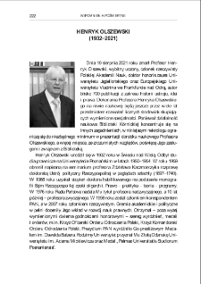 Wspomnienie pośmiertne - Henryk Olszewski (1932-2021). Pamiętnik Biblioteki K&oacute;rnickiej. Z.38