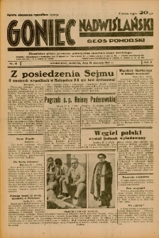 Goniec Nadwiślański: Głos Pomorski: Niezależne pismo poranne, poświęcone sprawom stanu średniego 1934.01.21 R.10 Nr16