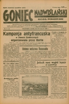 Goniec Nadwiślański: Głos Pomorski: Niezależne pismo poranne, poświęcone sprawom stanu średniego 1934.01.23 R.10 Nr17