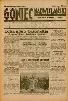 Goniec Nadwiślański: Głos Pomorski: Niezależne pismo poranne, poświęcone sprawom stanu średniego 1934.01.27 R.10 Nr21