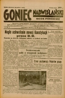 Goniec Nadwiślański: Głos Pomorski: Niezależne pismo poranne, poświęcone sprawom stanu średniego 1934.01.28 R.10 Nr22