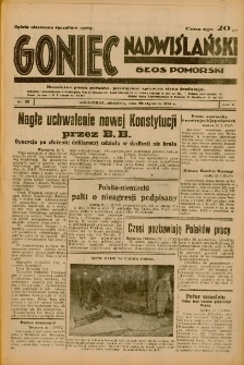 Goniec Nadwiślański: Głos Pomorski: Niezależne pismo poranne, poświęcone sprawom stanu średniego 1934.01.28 R.10 Nr22