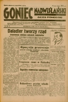Goniec Nadwiślański: Głos Pomorski: Niezależne pismo poranne, poświęcone sprawom stanu średniego 1934.01.31 R.10 Nr24