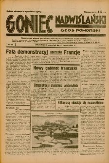 Goniec Nadwiślański: Głos Pomorski: Niezależne pismo poranne, poświęcone sprawom stanu średniego 1934.02.01 R.10 Nr25