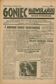 Goniec Nadwiślański: Głos Pomorski: Niezależne pismo poranne, poświęcone sprawom stanu średniego 1934.02.04 R.10 Nr27