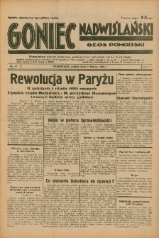 Goniec Nadwiślański: Głos Pomorski: Niezależne pismo poranne, poświęcone sprawom stanu średniego 1934.02.09 R.10 Nr31