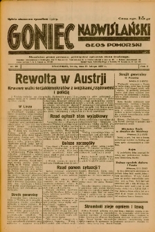 Goniec Nadwiślański: Głos Pomorski: Niezależne pismo poranne, poświęcone sprawom stanu średniego 1934.02.14 R.10 Nr35