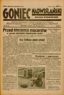 Goniec Nadwiślański: Głos Pomorski: Niezależne pismo poranne, poświęcone sprawom stanu średniego 1934.02.18 R.10 Nr39