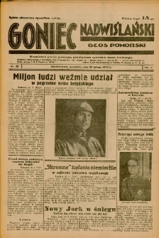 Goniec Nadwiślański: Głos Pomorski: Niezależne pismo poranne, poświęcone sprawom stanu średniego 1934.02.22 R.10 Nr42