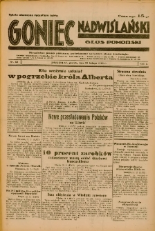 Goniec Nadwiślański: Głos Pomorski: Niezależne pismo poranne, poświęcone sprawom stanu średniego 1934.02.23 R.10 Nr43