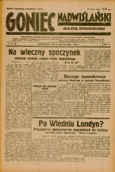 Goniec Nadwiślański: Głos Pomorski: Niezależne pismo poranne, poświęcone sprawom stanu średniego 1934.02.24 R.10 Nr44
