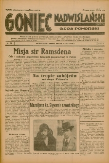 Goniec Nadwiślański: Głos Pomorski: Niezależne pismo poranne, poświęcone sprawom stanu średniego 1934.03.10 R.10 Nr56