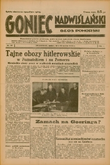 Goniec Nadwiślański: Głos Pomorski: Niezależne pismo poranne, poświęcone sprawom stanu średniego 1934.03.23 R.10 Nr67