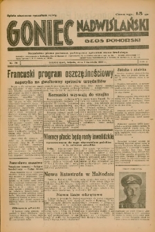 Goniec Nadwiślański: Głos Pomorski: Niezależne pismo poranne, poświęcone sprawom stanu średniego 1934.04.07 R.10 Nr79