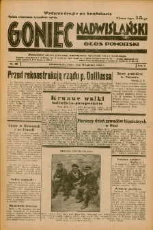 Goniec Nadwiślański: Głos Pomorski: Niezależne pismo poranne, poświęcone sprawom stanu średniego 1934.04.18 R.10 Nr88