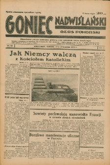 Goniec Nadwiślański: Głos Pomorski: Niezależne pismo poranne, poświęcone sprawom stanu średniego 1934.04.22 R.10 Nr92