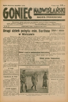 Goniec Nadwiślański: Głos Pomorski: Niezależne pismo poranne, poświęcone sprawom stanu średniego 1934.04.25 R.10 Nr94