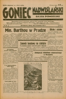 Goniec Nadwiślański: Głos Pomorski: Niezależne pismo poranne, poświęcone sprawom stanu średniego 1934.04.28 R.10 Nr97