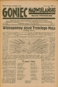 Goniec Nadwiślański: Głos Pomorski: Niezależne pismo poranne, poświęcone sprawom stanu średniego 1934.05.03 R.10 Nr101