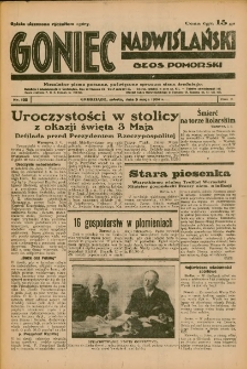 Goniec Nadwiślański: Głos Pomorski: Niezależne pismo poranne, poświęcone sprawom stanu średniego 1934.05.05 R.10 Nr102