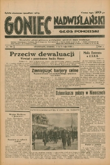 Goniec Nadwiślański: Głos Pomorski: Niezależne pismo poranne, poświęcone sprawom stanu średniego 1934.05.06 R.10 Nr103