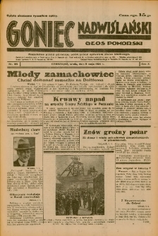 Goniec Nadwiślański: Głos Pomorski: Niezależne pismo poranne, poświęcone sprawom stanu średniego 1934.05.09 R.10 Nr105