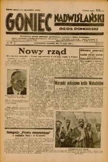 Goniec Nadwiślański: Głos Pomorski: Niezależne pismo poranne, poświęcone sprawom stanu średniego 1934.05.17 R.10 Nr111