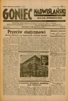 Goniec Nadwiślański: Głos Pomorski: Niezależne pismo poranne, poświęcone sprawom stanu średniego 1934.05.19 R.10 Nr113