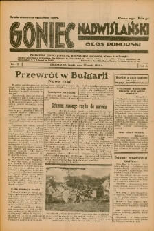 Goniec Nadwiślański: Głos Pomorski: Niezależne pismo poranne, poświęcone sprawom stanu średniego 1934.05.23 R.10 Nr115