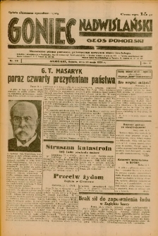 Goniec Nadwiślański: Głos Pomorski: Niezależne pismo poranne, poświęcone sprawom stanu średniego 1934.05.26 R.10 Nr118