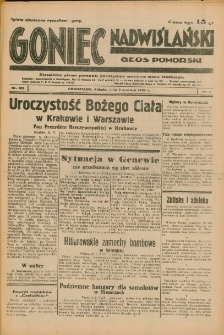 Goniec Nadwiślański: Głos Pomorski: Niezależne pismo poranne, poświęcone sprawom stanu średniego 1934.06.02 R.10 Nr123