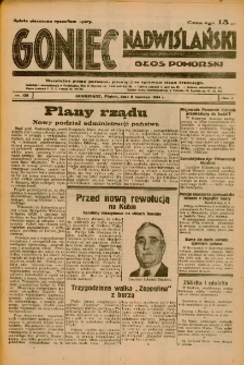 Goniec Nadwiślański: Głos Pomorski: Niezależne pismo poranne, poświęcone sprawom stanu średniego 1934.06.08 R.10 Nr128