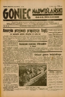 Goniec Nadwiślański: Głos Pomorski: Niezależne pismo poranne, poświęcone sprawom stanu średniego 1934.06.16 R.10 Nr135