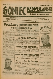 Goniec Nadwiślański: Głos Pomorski: Niezależne pismo poranne, poświęcone sprawom stanu średniego 1934.06.24 R.10 Nr142