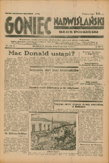 Goniec Nadwiślański: Głos Pomorski: Niezależne pismo poranne, poświęcone sprawom stanu średniego 1934.06.26 R.10 Nr143