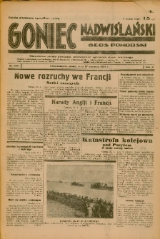 Goniec Nadwiślański: Głos Pomorski: Niezależne pismo poranne, poświęcone sprawom stanu średniego 1934.06.27 R.10 Nr144