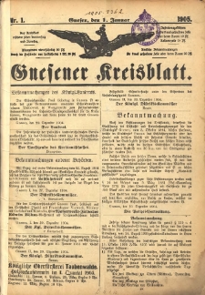 Gnesener Kreisblatt 1905.01.01 Nr1