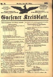 Gnesener Kreisblatt 1905.03.12 Nr21