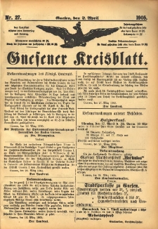 Gnesener Kreisblatt 1905.04.02 Nr27